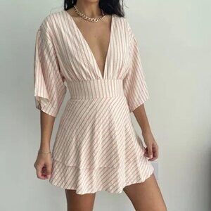 Lovers & Friends NEW Women's Hazen Mini Dress Blush Striped Size Medium